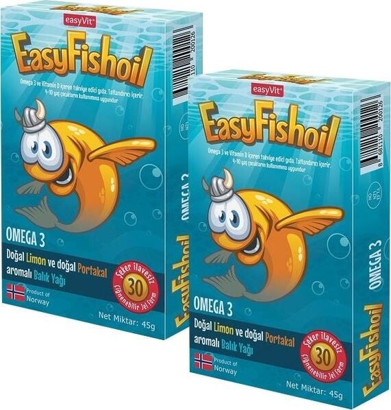 Easyvi̇t Easyfishoil Omega 3 Çiğnenebilir 30 Jel Tablet 2'li Set
