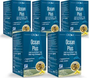 Orzax Ocean Plus 1200 Mg Balık Yağı 50 Kapsül Limon Aromalı x 5 Adet