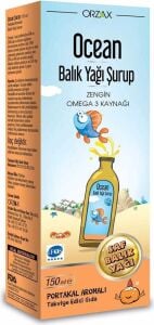Orzax Ocean Balık Yağı Şurup Portakal Aromalı 150 ml