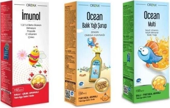 Ocean Portakal Balık Yağı + Ocean  Multivitamin + Ocean Imunol Şurup 3'lü