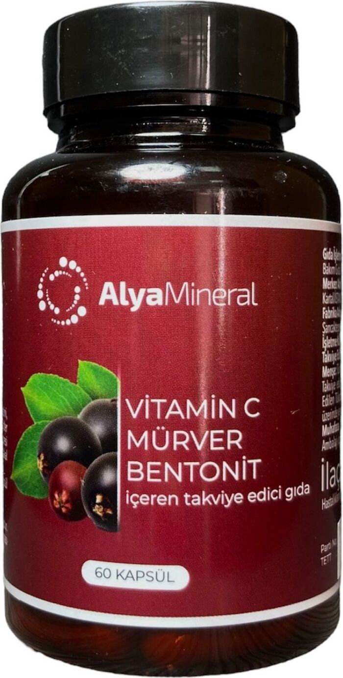 Alya Mineral Vitamin C Mürver Bentonit Takviye Edici Gıda 60 Kapsül