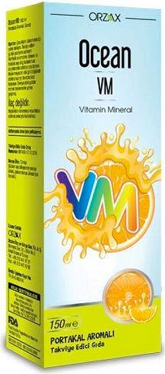 Orzax Ocean Vm Vitamin Mineral Portakal Aromalı Şurup 150 ml
