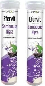 Orzax Efervit Sambucus Nigra Kara Mürver C Vitamini Çinko 20 Eferves x 2 Adet