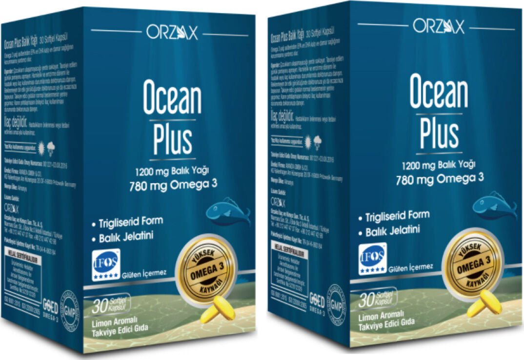 Orzax Ocean Plus Omega 3 1200 Mg 30 Kapsül X2 Adet
