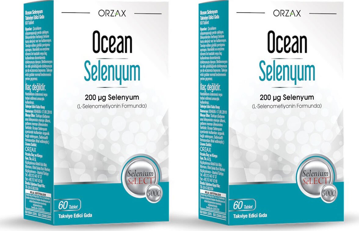 Orzax Ocean Selenyum 60 Tablet 200 Mcg x 2 Adet