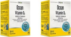 Orzax Ocean Vitamin D3 1000 Iu Damla 50 ml 2'li Paket
