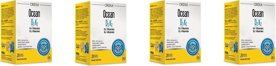 Ocean D3K2 Damla 20 ml 4'lü Paket