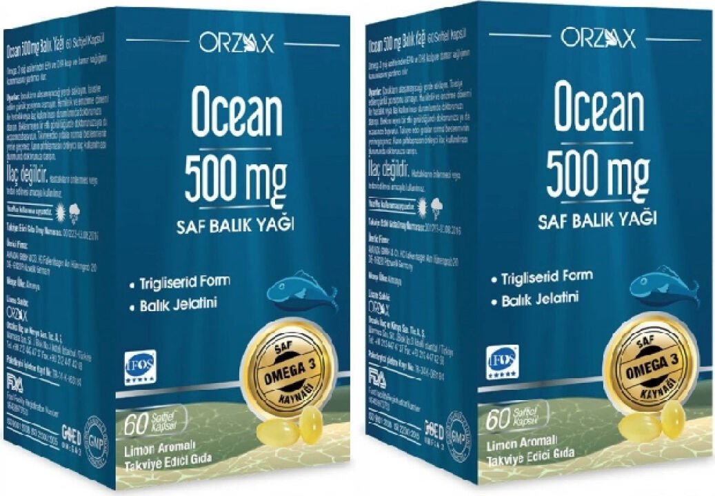Ocean Saf Omega 3 Balık Yağı 500 Mg 60 Kapsül X2 Adet