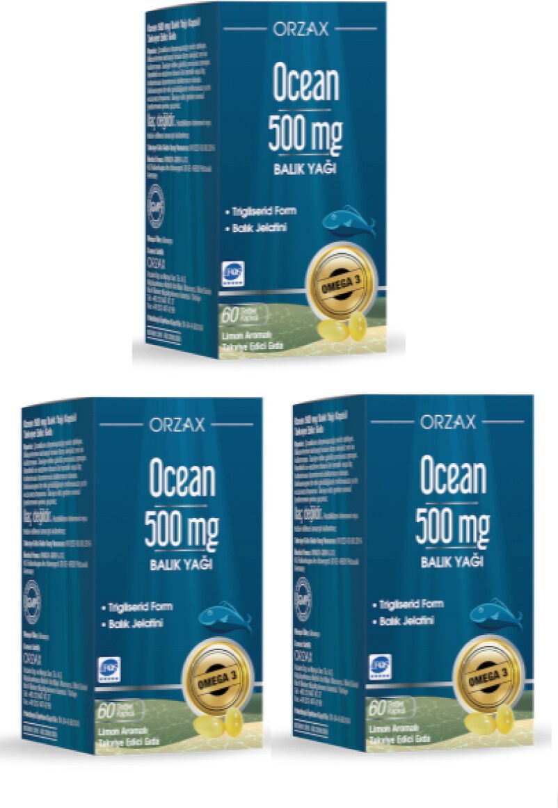 Saf Omega 3 Balık Yağı 500 Mg 60 Kapsül X3 Adet