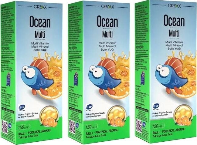 Ocean Multı Balık Yağı Şurubu 150 ml 3 Adet