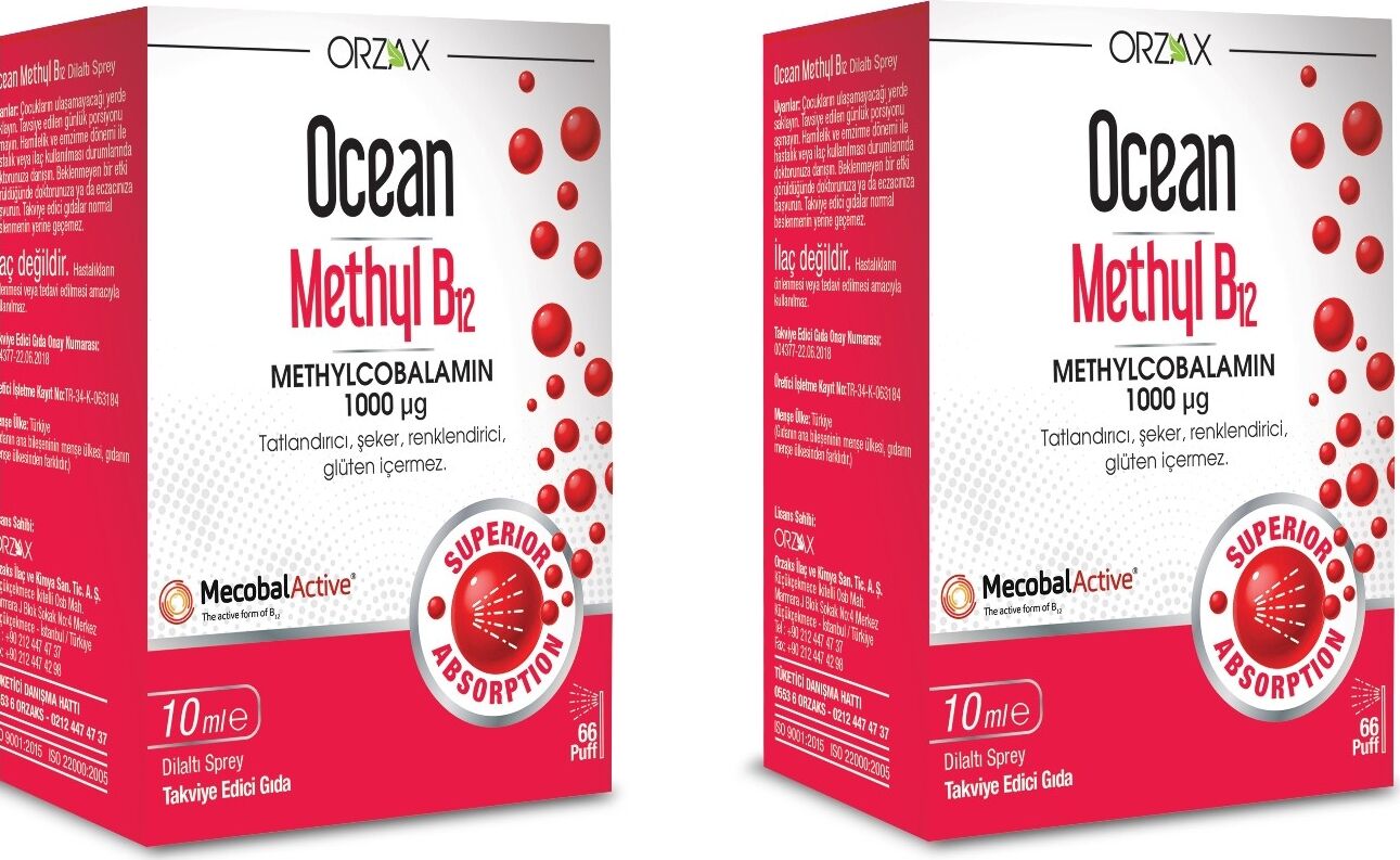 Ocean Methyl B12 1000MG 10 ml Sprey 2 Kutu