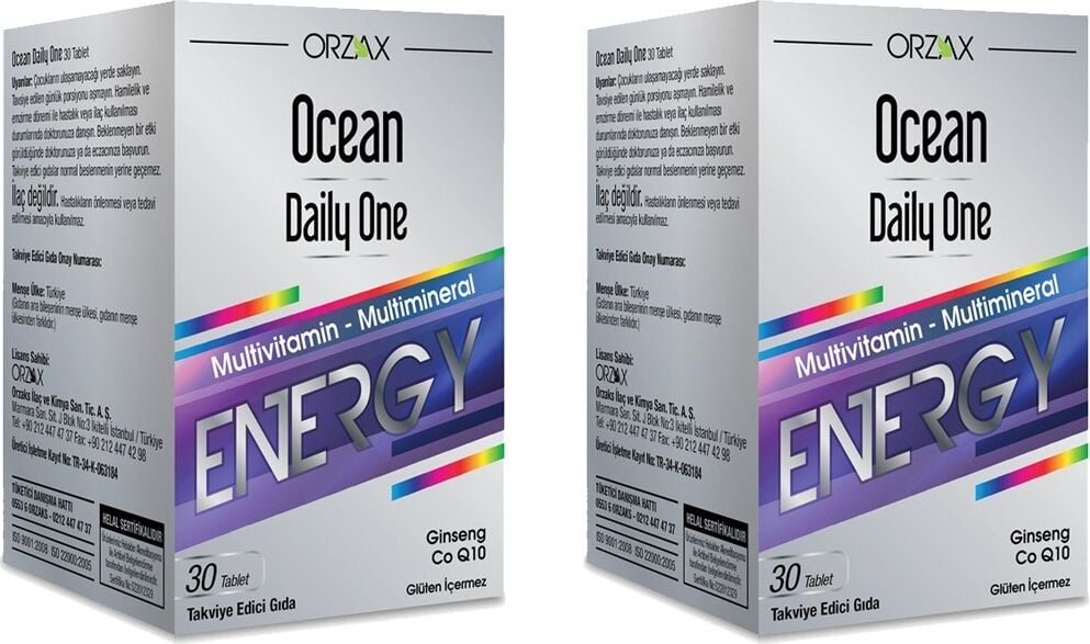 Orzax Ocean Daily One Energy 30 Tablet x 2 adet