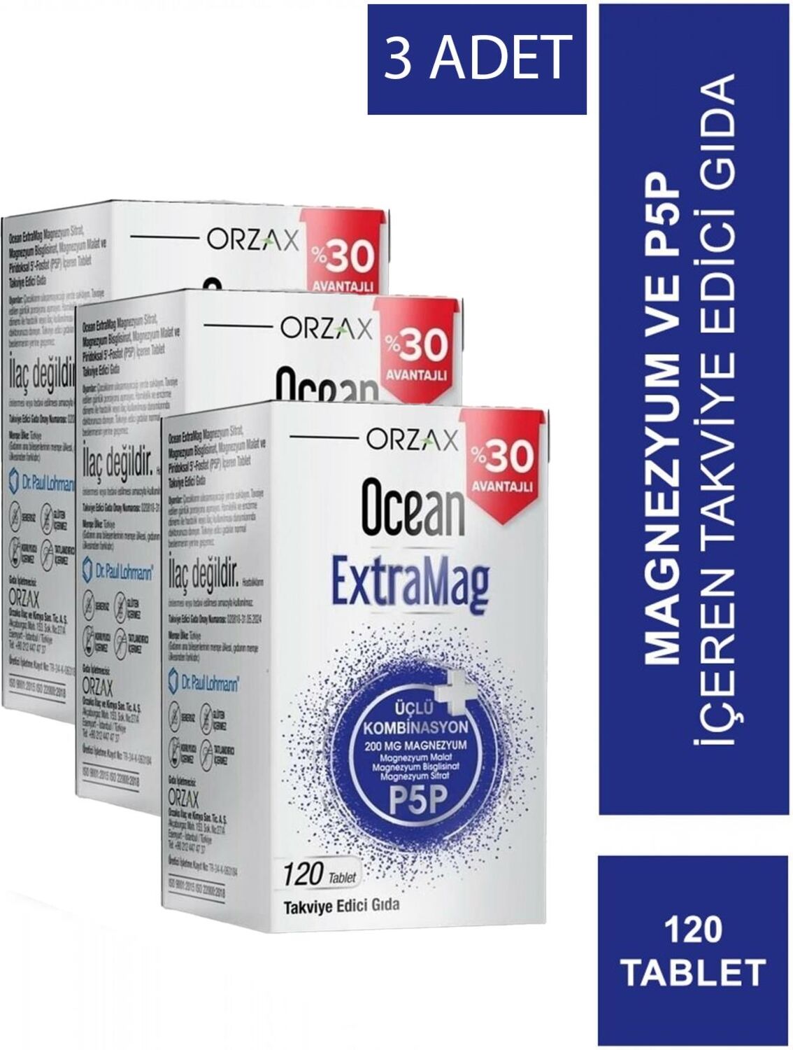Ocean Extramag 120 Tablet 3 Adet
