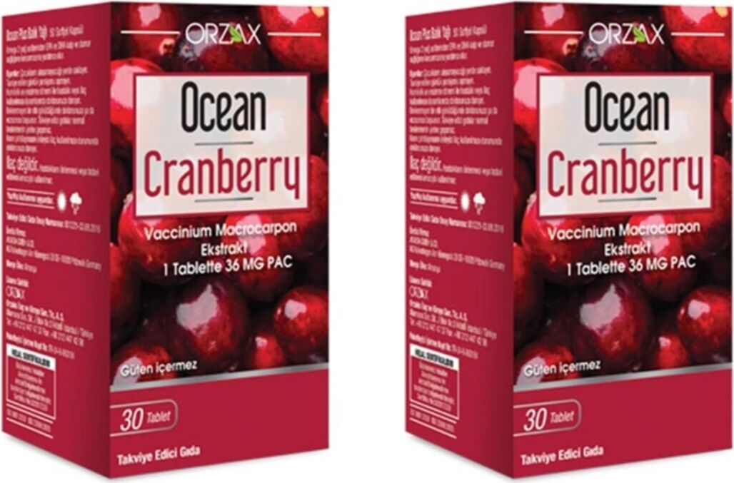 Orzax Ocean Cranberry 30 Tablet X2 Adet