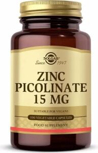Solgar Zinc Picolinate 15 Mg 100 Bitkisel Kapsül