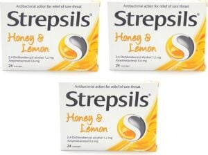 Strepsils Bal ve Limon Aromalı 24 Pastil 3 Adet