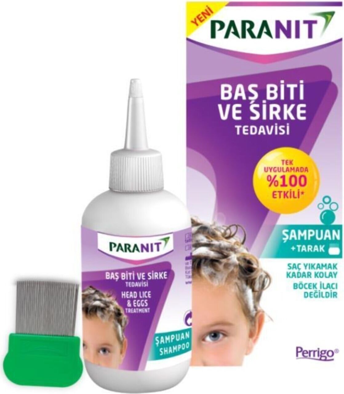 Paranit Baş Biti ve Sirke Tedavisi Şampuan+Tarak 100 ml