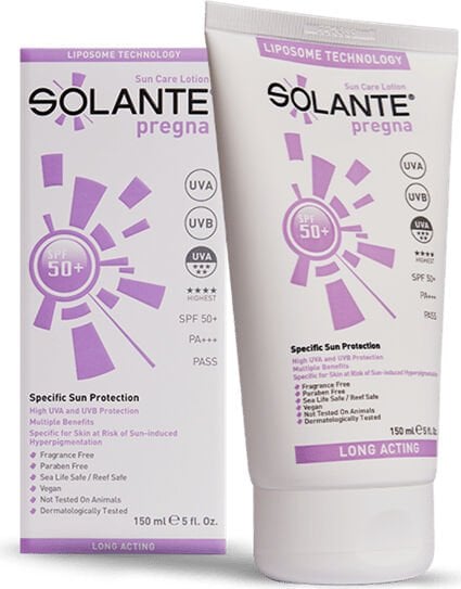 Solante Pregna Spf 50+ 150 ml  Gebelik Dönemi Için Özel Güneş Koruma Kremi