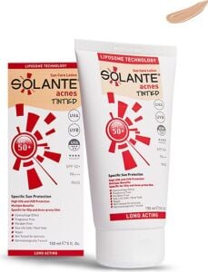 Solante Acnes Tinted Sun Care Lotion SPF50+ 150ml - Yağlı ve Akneli Ciltler İçin Renkli Güneş Koruyucu