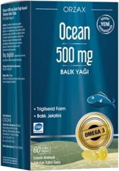 Orzax Ocean 500 mg Balık Yağı 60 kapsül