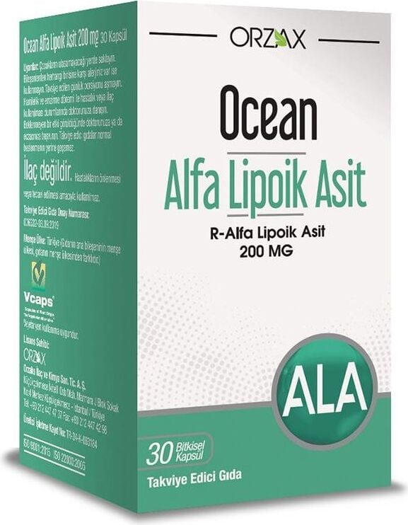 Orzax Ocean Alfa Lipoik Asit 200 Mg 30 Kapsül