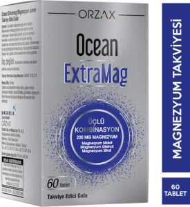 Orzax Ocean ExtraMag Üçlü Magnezyum Kombinasyonu 60 Tablet