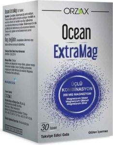 Orzax Ocean ExtraMag Üçlü Magnezyum Kombinasyonu 30 Tablet