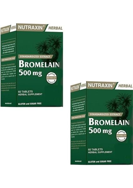 Nutraxin Bromelain 500 mg 60 Tablet 2 ADET