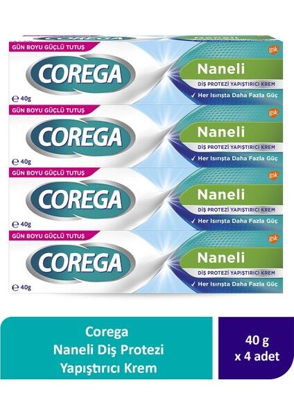 Corega Süper Protez Yapıştırıcı Krem 40 gr x 4 Adet