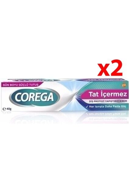 Corega Tat Içermez Diş Protez Yapıştırıcı Krem 40 gr - 2 Adet
