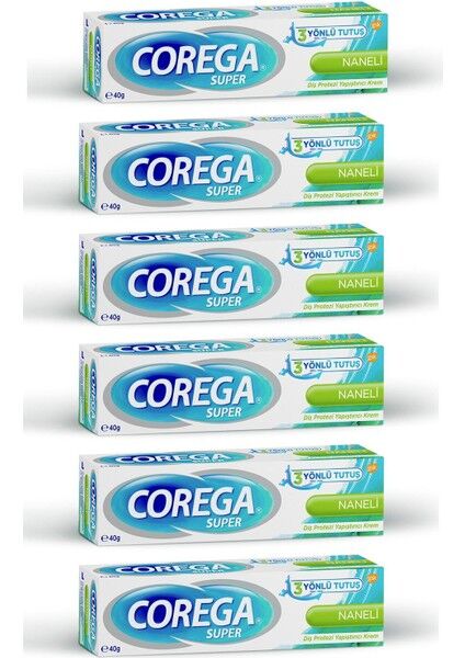 Corega Süper Protez Yapıştırıcı Krem 40 gr x 6 Adet