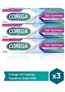 Corega Diş Protezi Yapıştırıcı Krem Tat Içermez 40 gr 3 Adet