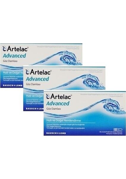 Bausch + Lomb Artelac Advanced 30X0,5 ml Damla 3 Adet