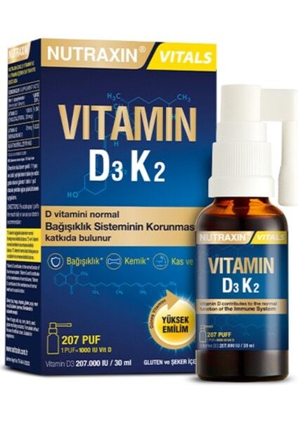 Nutraxin D3K2 Sprey 30 ml